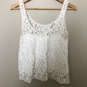 Abercrombie Medium White Lace Tank Top